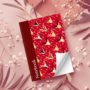 Reindeer Notebook in Red