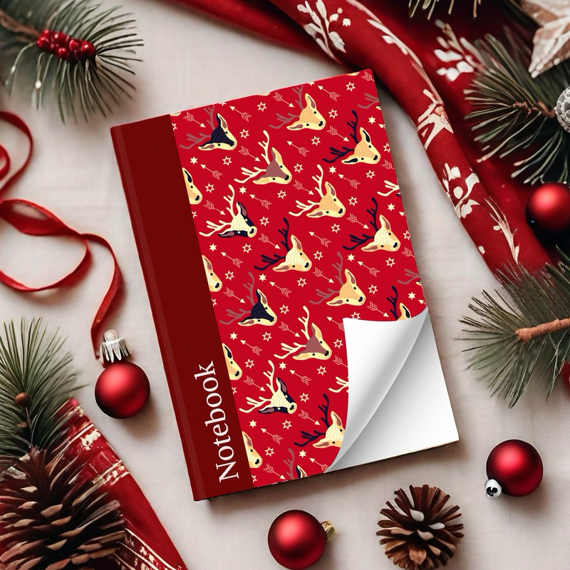 Reindeer Notebook in Red